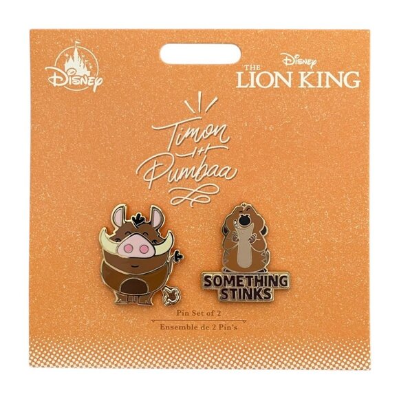 Disney Store Lion King Timon and Pumbaa Something Stinks Disney Duos Pin Set - Picture 7 of 7